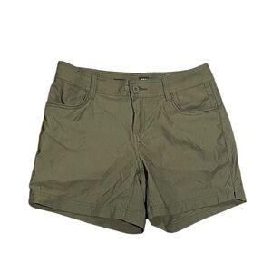 Womens Size 6 Prana Shorts Green Nylon Hiking 5" Inseam prAna
